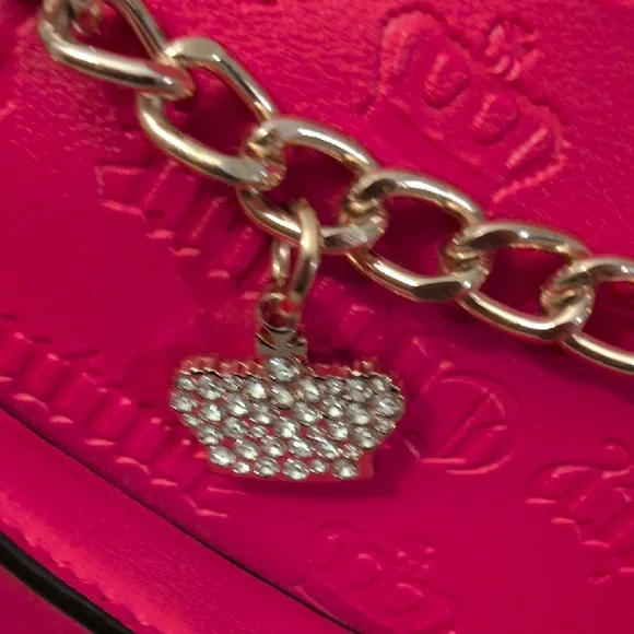 Nwt Juicy Couture Hot Pink Shoulder Bag with Gold Chain - Picture 5 of 16